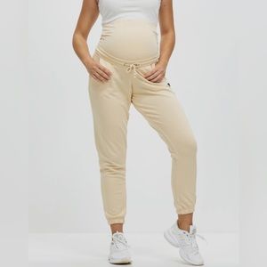 Missguided Maternity Sweatpants Joggers Cream Over The Bump